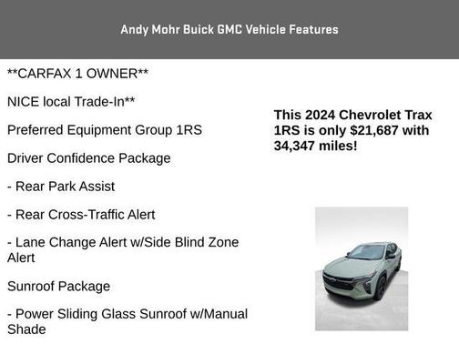 Green 2024 Chevrolet Trax 1RS