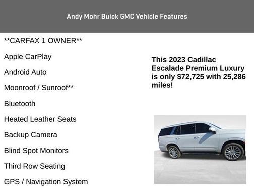 Crystal White Tri-Coat 2023 Cadillac Escalade Premium Luxury