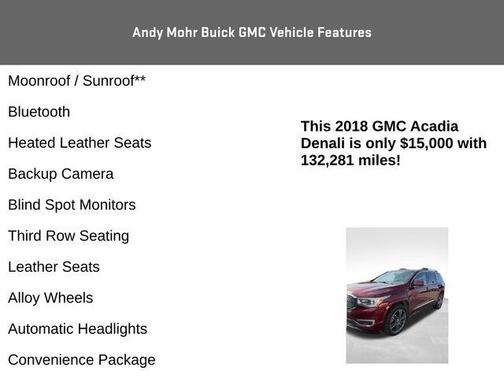 Crimson Red Tintcoat 2018 GMC Acadia Denali
