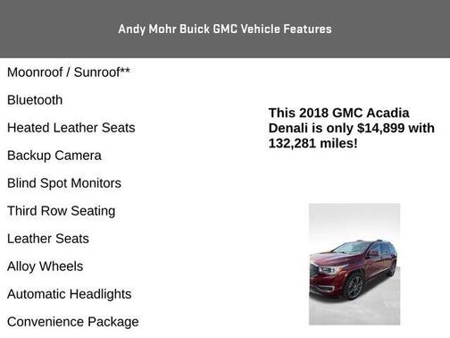 Crimson Red 2018 GMC Acadia Denali