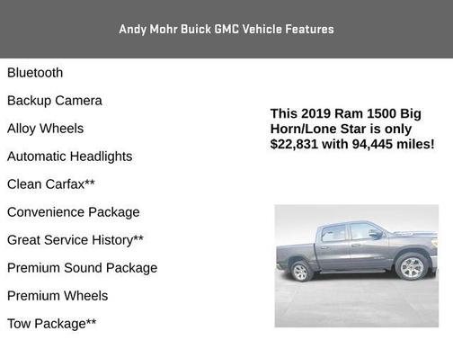 Granite Crystal Clearcoat Metallic 2019 RAM 1500 Big Horn