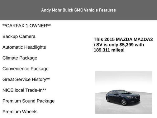 Deep Crystal Blue Mica 2015 Mazda Mazda3 i SV