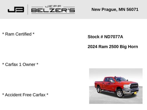 2024 RAM 2500 Big Horn Crew Cab 4x4 6'4' Box