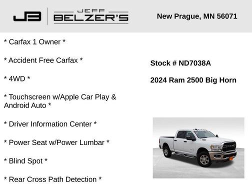 2024 RAM 2500 Big Horn Crew Cab 4x4 6'4' Box