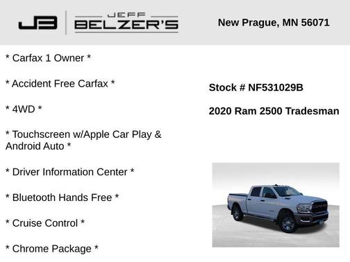 2020 RAM 2500 Tradesman Crew Cab 4X4 6'4' Box