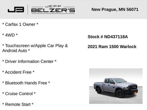 2021 RAM 1500 Classic Warlock Quad Cab 4x4 6'4' Box