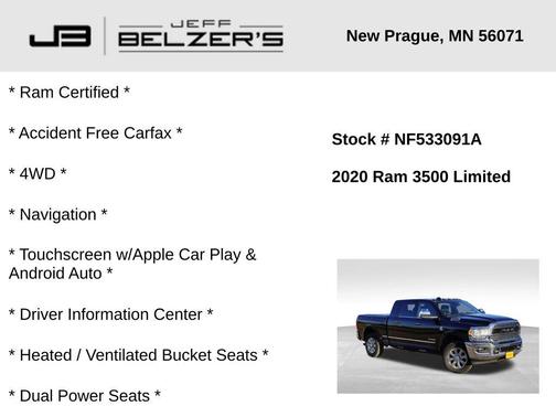 2020 RAM 3500 Limited Mega Cab 4x4 6'4' Box