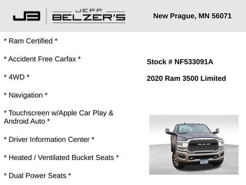 2020 RAM 3500 Limited Mega Cab 4x4 6'4' Box
