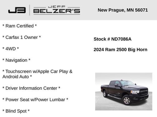 2024 RAM 2500 Big Horn Crew Cab 4x4 6'4' Box