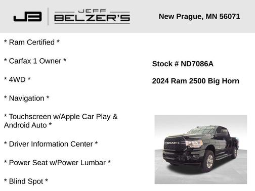 2024 RAM 2500 Big Horn Crew Cab 4x4 6'4' Box