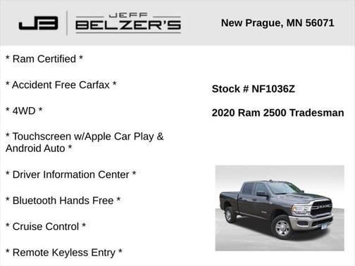 2020 RAM 2500 Tradesman Crew Cab 4X4 6'4' Box