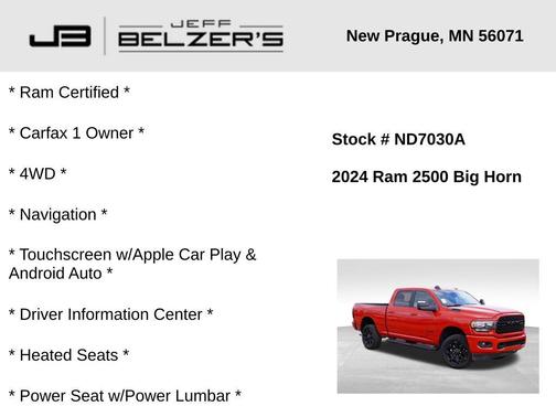 2024 RAM 2500 Big Horn Crew Cab 4x4 6'4' Box