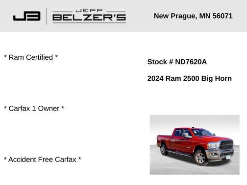 2024 RAM 2500 Big Horn Crew Cab 4x4 6'4' Box