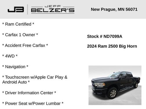 2024 RAM 2500 Big Horn Crew Cab 4x4 6'4' Box