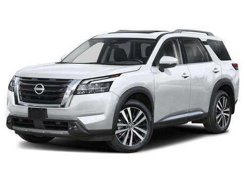 Everest White Pearl Tricoat/Super Black 2025 Nissan Pathfinder Platinum FWD