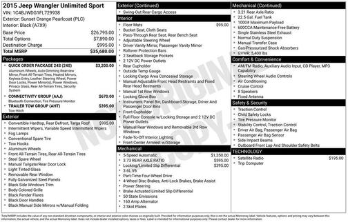 2015 Jeep Wrangler Unlimited Sport