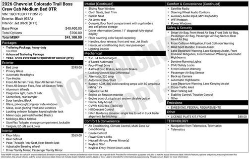 2026 Chevrolet Colorado Trail Boss