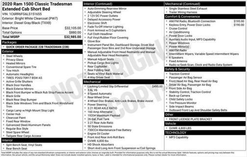 2020 RAM 1500 Tradesman