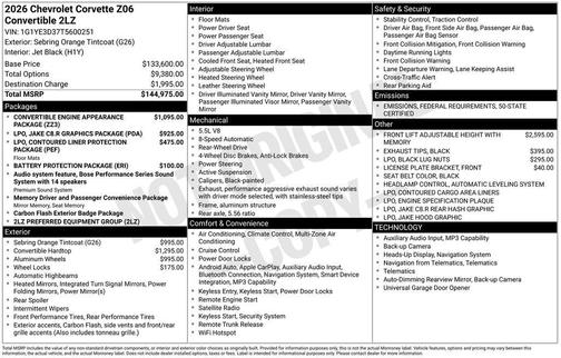 2026 Chevrolet Corvette Z06