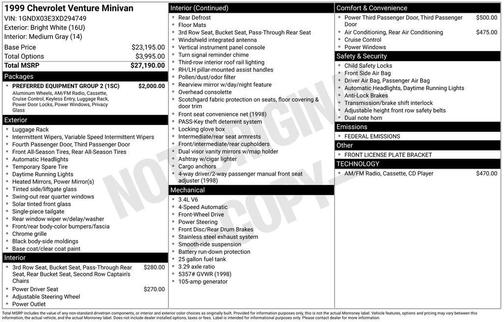 1999 Chevrolet Venture Base