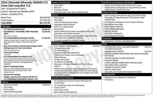 2026 Chevrolet Silverado 3500 LTZ