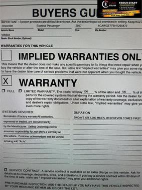 2017 Chevrolet Express 2500 LS