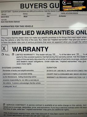 2022 Nissan Altima 2.5 SV