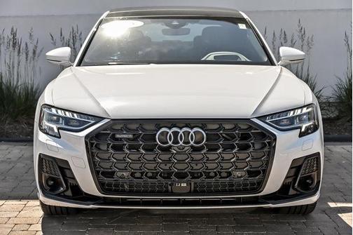Glacier White Metallic 2025 Audi A8 L 55