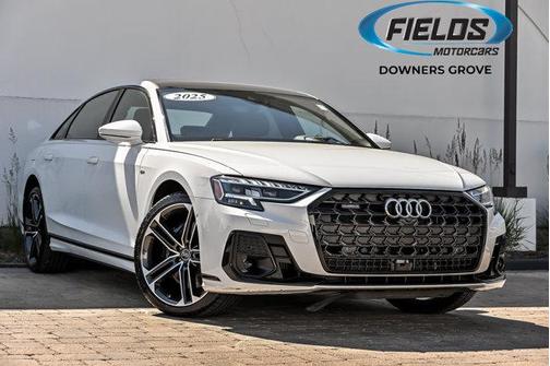 Glacier White Metallic 2025 Audi A8 L 55