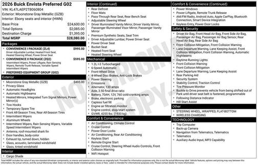 2026 Buick Envista Preferred FWD