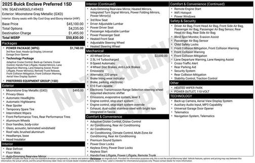 2025 Buick Enclave Preferred FWD