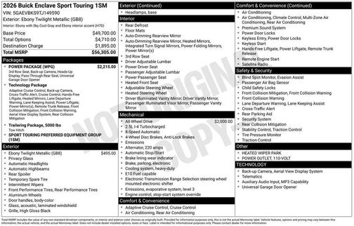 2026 Buick Enclave Sport Touring