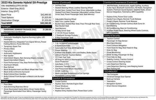 2023 Kia Sorento Hybrid SX Prestige