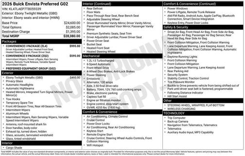 2026 Buick Envista Preferred FWD