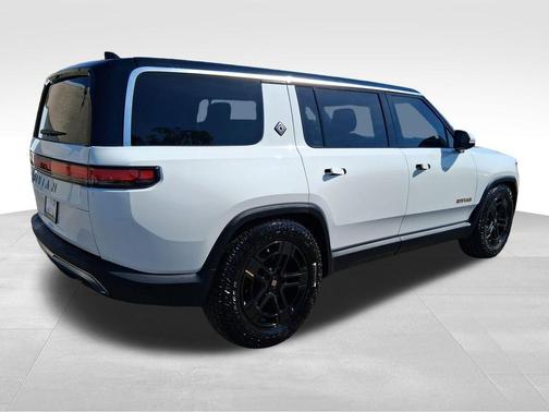 Glacier White 2024 Rivian R1S Adventure Quad Motor Large Pack