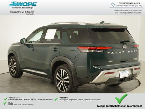 Obsidian Green Pearl 2025 Nissan Pathfinder Platinum