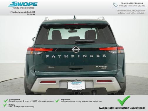 Obsidian Green Pearl 2025 Nissan Pathfinder Platinum