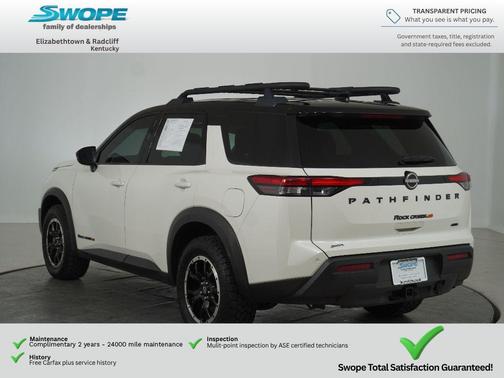 Pearl White Tricoat/Super Black 2023 Nissan Pathfinder Rock Creek