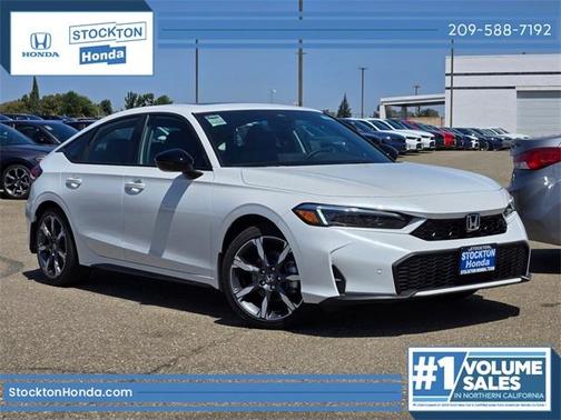 Platinum White Pearl 2026 Honda Civic Hybrid Sport Touring