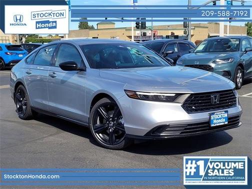 Solar Silver Metallic 2026 Honda Accord Hybrid Sport-L