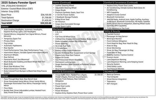 2025 Subaru Forester Sport