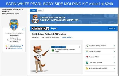 Satin White Pearl 2011 Subaru Outback 2.5i Premium