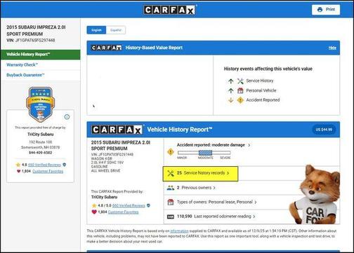2015 Subaru Impreza 2.0i Sport Premium