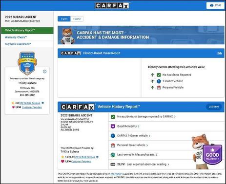 2022 Subaru Ascent Base 8-Passenger