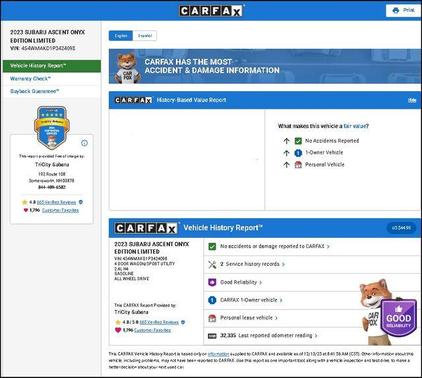 2023 Subaru Ascent Onyx Edition Limited