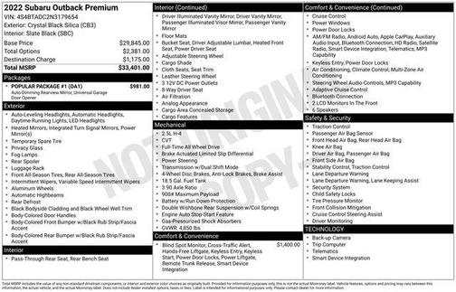 2022 Subaru Outback Premium