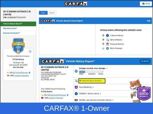 2019 Subaru Outback 2.5i Limited