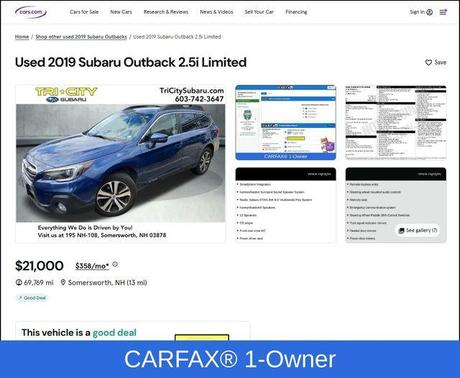 2019 Subaru Outback 2.5i Limited