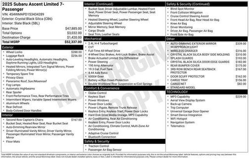 2025 Subaru Ascent Limited