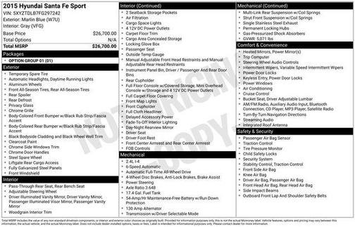 2015 Hyundai Santa Fe Sport 2.4L